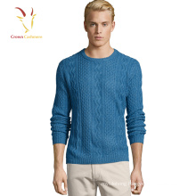 Cable Knit Cashmere Men Sweater Cable Crew Neck Sweater